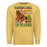 Antique Gold raising hell with the hippies and the cowboys Premium Sweatshirt - texasbilliewilder