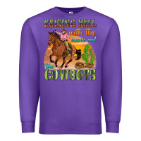 Purple raising hell with the hippies and the cowboys Premium Sweatshirt - texasbilliewilder