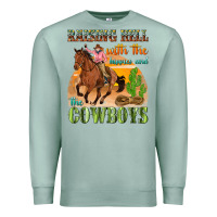 Seafoam raising hell with the hippies and the cowboys Premium Sweatshirt - texasbilliewilder