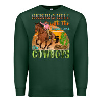 Sports Green raising hell with the hippies and the cowboys Premium Sweatshirt - texasbilliewilder