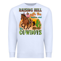 White raising hell with the hippies and the cowboys Premium Sweatshirt - texasbilliewilder