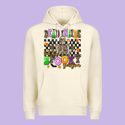 Dead Inside But It's Spooky Season Premium Hoodie Designed By Adodesignshop