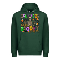 Sports Green dead inside but it's spooky season Premium Hoodie - AdoDesignShop