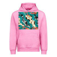 Fuchsia Pink turquoise glitter cowhide Urban Hoodie - JahusDesignShop
