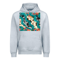 Heather Grey turquoise glitter cowhide Urban Hoodie - JahusDesignShop