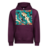 Mauve Wine turquoise glitter cowhide Urban Hoodie - JahusDesignShop