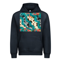 Navy turquoise glitter cowhide Urban Hoodie - JahusDesignShop