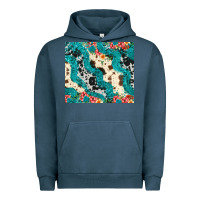 Pigment Midnight Navy turquoise glitter cowhide Urban Hoodie - JahusDesignShop