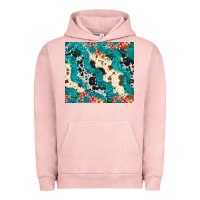 Pigment Salmon turquoise glitter cowhide Urban Hoodie - JahusDesignShop