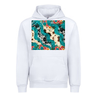 White turquoise glitter cowhide Urban Hoodie - JahusDesignShop