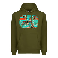 Army Green leopard turquoise glitter background Premium Hoodie - AdoDesignShop