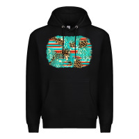 Black leopard turquoise glitter background Premium Hoodie - AdoDesignShop