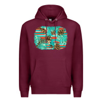 Burgundy leopard turquoise glitter background Premium Hoodie - AdoDesignShop