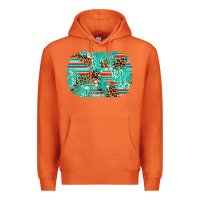 Carrot leopard turquoise glitter background Premium Hoodie - AdoDesignShop