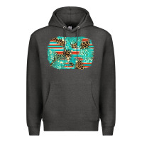 Charcoal Heather leopard turquoise glitter background Premium Hoodie - AdoDesignShop