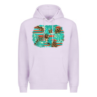 Lilac leopard turquoise glitter background Premium Hoodie - AdoDesignShop