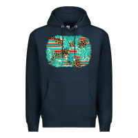 Navy leopard turquoise glitter background Premium Hoodie - AdoDesignShop