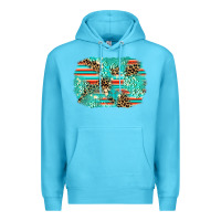 Ocean Blue leopard turquoise glitter background Premium Hoodie - AdoDesignShop