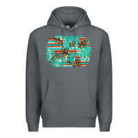 Rock leopard turquoise glitter background Premium Hoodie - AdoDesignShop