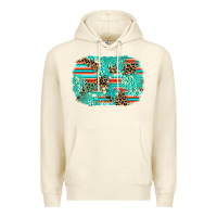 Sandshell leopard turquoise glitter background Premium Hoodie - AdoDesignShop