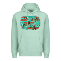 Seafoam leopard turquoise glitter background Premium Hoodie - AdoDesignShop