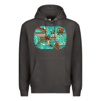 Smoke leopard turquoise glitter background Premium Hoodie - AdoDesignShop