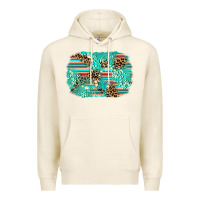 Tofu leopard turquoise glitter background Premium Hoodie - AdoDesignShop