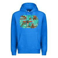 True Royal leopard turquoise glitter background Premium Hoodie - AdoDesignShop