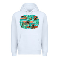 White leopard turquoise glitter background Premium Hoodie - AdoDesignShop