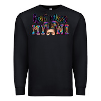 Black mess mini messy bun Premium Sweatshirt - Zillion Design Studio