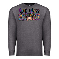 Charcoal Heather mess mini messy bun Premium Sweatshirt - Zillion Design Studio