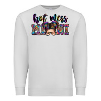 Dove Grey mess mini messy bun Premium Sweatshirt - Zillion Design Studio