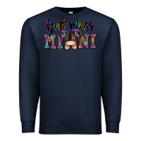Navy mess mini messy bun Premium Sweatshirt - Zillion Design Studio