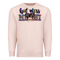 Pale Pink mess mini messy bun Premium Sweatshirt - Zillion Design Studio