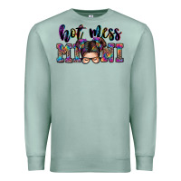 Seafoam mess mini messy bun Premium Sweatshirt - Zillion Design Studio