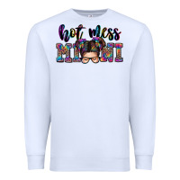 White mess mini messy bun Premium Sweatshirt - Zillion Design Studio