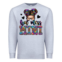 Heather Grey mess mini messy bun Premium Sweatshirt - Zillion Design Studio