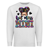 Oatmeal Heather mess mini messy bun Premium Sweatshirt - Zillion Design Studio