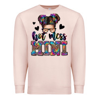 Pale Pink mess mini messy bun Premium Sweatshirt - Zillion Design Studio