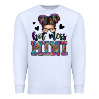 White mess mini messy bun Premium Sweatshirt - Zillion Design Studio