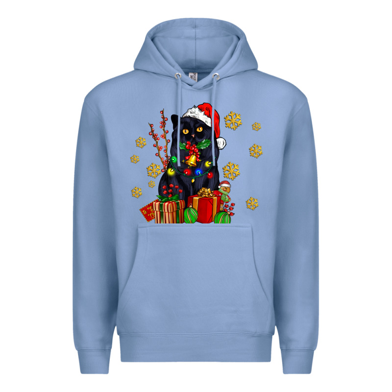 Black Cat Meowy Christmas Premium Hoodie by AdoDesignShop | Teevron