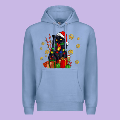 Black Cat Meowy Christmas Premium Hoodie Designed By Adodesignshop