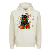 Oatmeal Heather black cat meowy christmas Premium Hoodie - AdoDesignShop