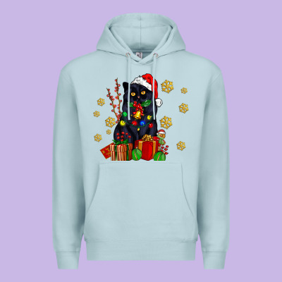 Black Cat Meowy Christmas Premium Hoodie Designed By Adodesignshop