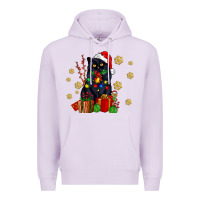 Lilac black cat meowy christmas Premium Hoodie - AdoDesignShop