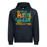 Navy making hair beautiful is kinda my thing Urban Hoodie - AdoDesignShop