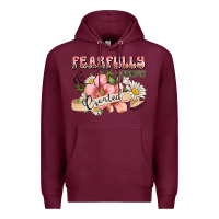 Burgundy fearfully and wonderfully created Premium Hoodie - JahusDesignShop