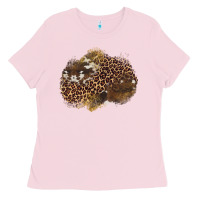 Bubblegum Pink leopard cowhide glitter patches Ladies Tee - Artiststas