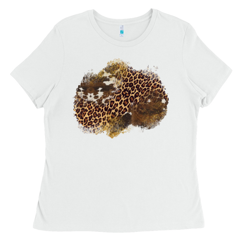 Leopard Cowhide Glitter Patches Ladies Tee by Artiststas | Teevron
