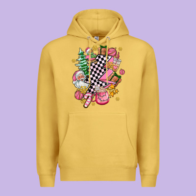 Pink Christmas Lightning Bolt Premium Hoodie Designed By Adodesignshop